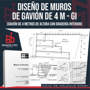 Diseño de Muros de Gavión de 4 m de Altura con Gradería Interior 