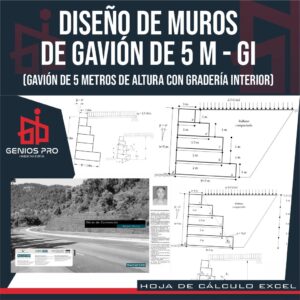 Diseño de Muros de Gavión de 5 m de Altura con Gradería Interior