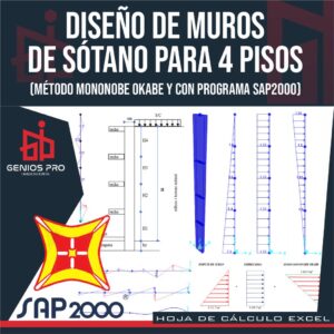 Diseño de Muros de Sótano para Cuatro Pisos por Método de Mononobe Okabe y SAP2000