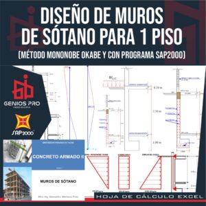 Diseño de Muros de Sótano para Un Piso por Método de Mononobe Okabe y SAP2000