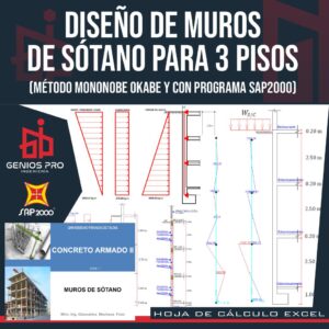 Diseño de Muros de Sótano para Tres Pisos por Método de Mononobe Okabe y SAP2000