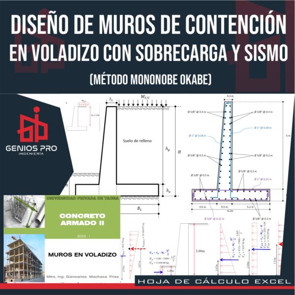 Diseño de Muros de Contención en Voladizo con Sobrecarga y Sismo
